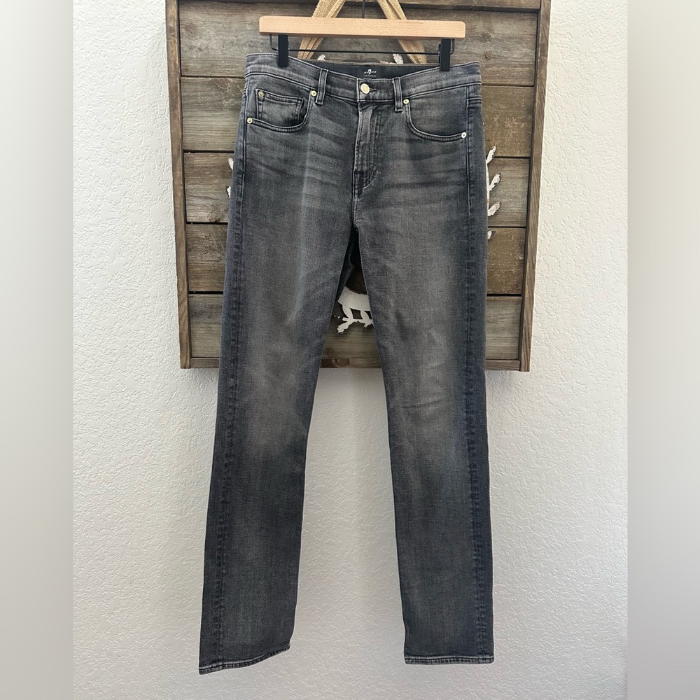 7 For All Mankind Men's Slimmy Charcoal Gray Jeans size 31 x 33